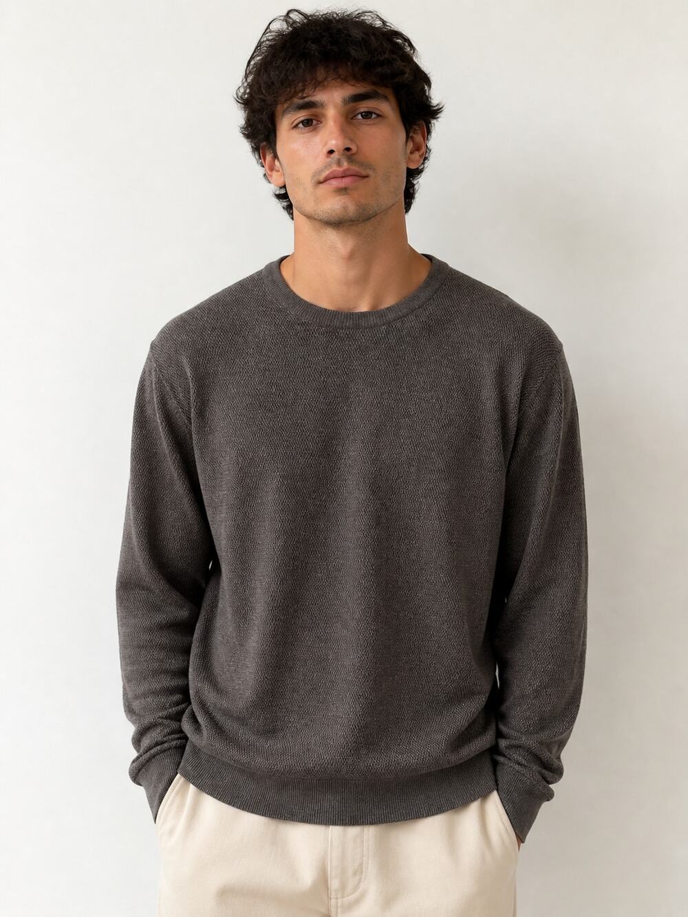 Calvin Klein Merino Wool Blend Crewneck Sweater L